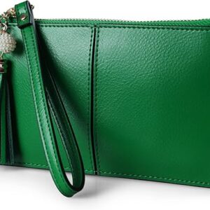 Yeacun-Genuine Leather Wristlet Clutch for Women Ultra-Slim Ladies Credit Card Holder Wallet Purses with RFID Protection