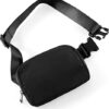Yeacun-Unisex Mini Belt Bag with Adjustable Strap Small Fanny Pack for Workout Running Traveling Hiking, Black